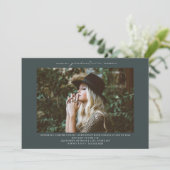 Line Art Photo Emerald Graduation Party Invitation (Debout devant)