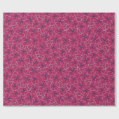 Line Art Poppies in Deep Crimson Cadeaupapier (Vlak)