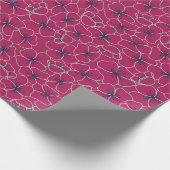 Line Art Poppies in Deep Crimson Cadeaupapier (Hoek)