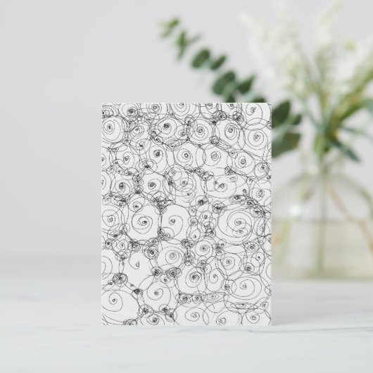 Line Art Potlood Schets Ontwerp Papierafwerking ma Briefkaart (Staand voorkant)