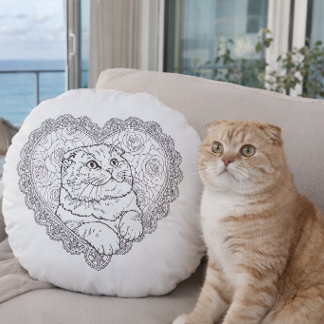 Line Art Ritual Collectie - Rond Kussen