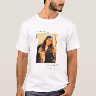 Line Art Script Afstuderen Foto T-Shirt