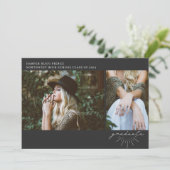 Line Art Script Grey Afstuderen 2 Foto Aankondiging (Staand voorkant)