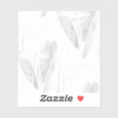 Line art, Seashell, Harp Custom Vinyl Sticker (Feuille)