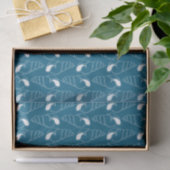 Line Art Seashell Patroon Ocean Blue Tissue Papier (Geschenk)