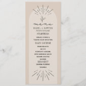 Line Art Tan Botanical Wedding Menu (Voorkant)