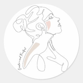 Line Art tekening - Creatief en Vruchtbaar Ronde Sticker