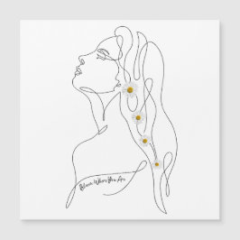 Line Art tekening van vrouw - Bloom waar je bent