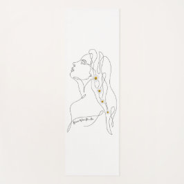 Line Art tekening van vrouw - Bloom waar je bent Yogamat