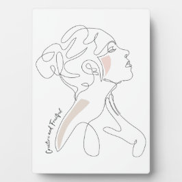 Line Art tekening van vrouw - Creatief en Vruchtba Fotoplaat