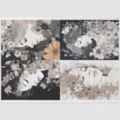 Line Art Vrouw Collage 2 Decoupage papier (Voorkant)