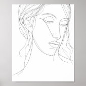 Line Art Woman minimalist Poster (Voorkant)