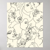 Line Art Women Illustrations Modern Minimalist  Poster (Voorkant)