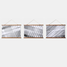 Line Art Wood Topped wandtapijt