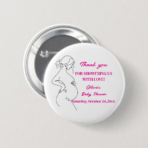 Line Art Zwangerschap Silhouette Baby shower Butto Ronde Button 5,7 Cm
