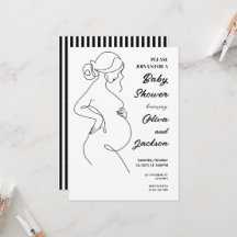 Line Art zwangerschapsminimalistisch Baby shower