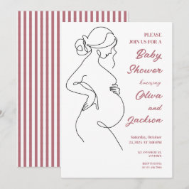 Line Art zwangerschapsminimalistisch Baby shower Kaart