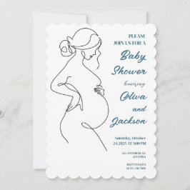 Line Art zwangerschapsminimalistisch Baby shower Kaart