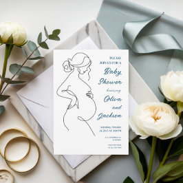 Line Art zwangerschapsminimalistisch Baby shower Kaart