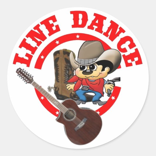 Line Dance Aufkleber Roy groß Ronde Sticker (Voorkant)