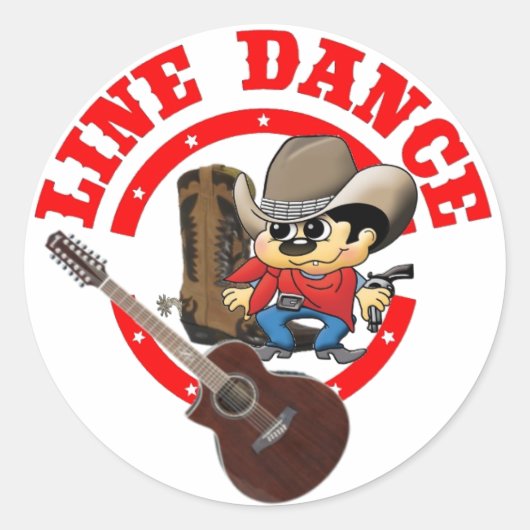 Line Dance Aufkleber Roy klein Ronde Sticker (Voorkant)