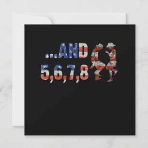 Line Dance Country Music US Flag Cowboy Cowgirl Gi Kaart