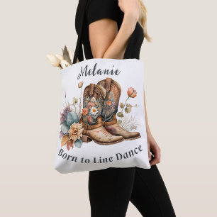 Line Dance Country Western Laarzen Bloemen Mok Draagtas