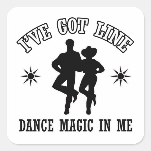 Line Dance Design Vierkante Sticker (Voorkant)
