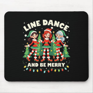 Line Dance en Be Merry Xmas Schattigee Elf Dansers Muismat