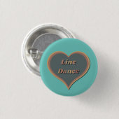 Line dance Liefde Hart Ronde Button 3,2 Cm (Voorkant /achterkant)