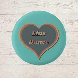 Line dance Liefde Hart Ronde Button 3,2 Cm