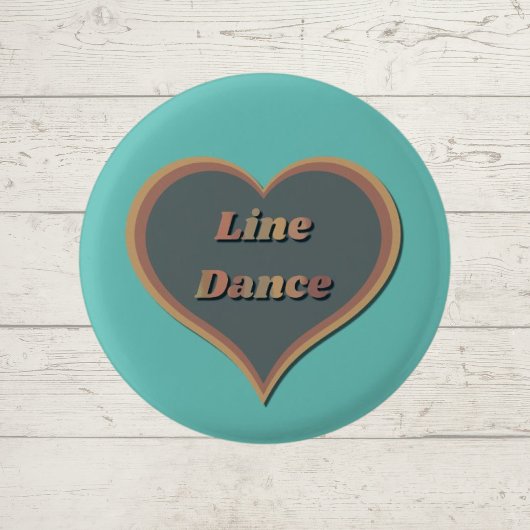 Line dance Liefde Hart Ronde Button 3,2 Cm