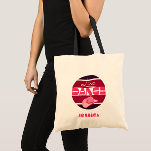 Line dance Love Cowboyhat roze Tote Bag