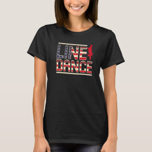 Line Dance USA Vlaggendans Country Line Dan T-shirt