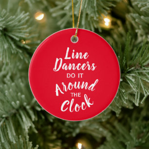 Line Dancer Gift Custom Bericht Kleur Kerstmis Keramisch Ornament