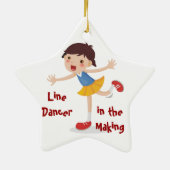 Line Dancer in de Making. - Meisje Keramisch Ornament (Achterkant)