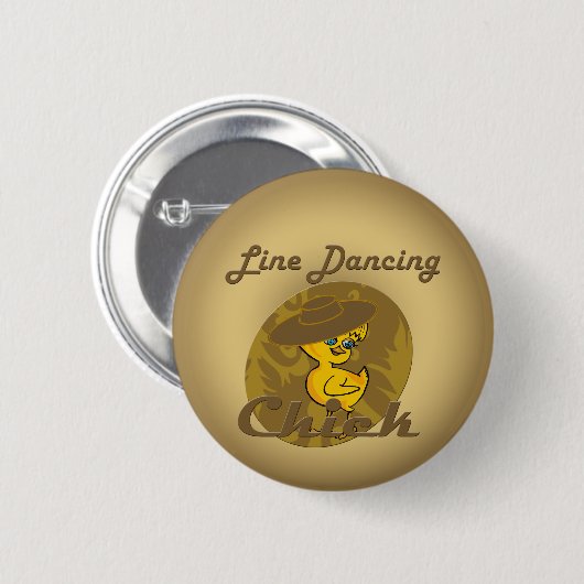 Line Dancing Chick #6 Ronde Button 5,7 Cm (Voorkant /achterkant)