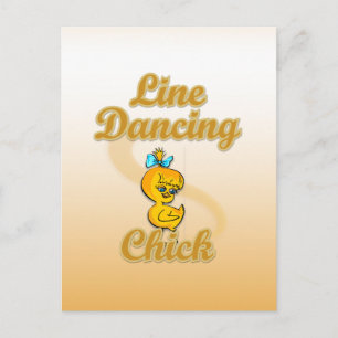Line Dancing Chick Briefkaart