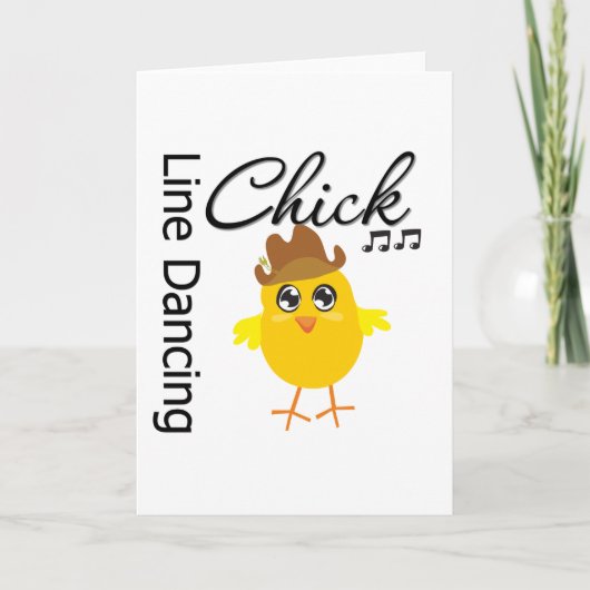 Line Dancing Chick Kaart (Voorkant)