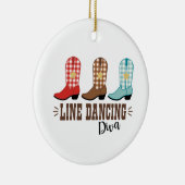 Line Dancing Diva Keramisch Ornament (Rechts)