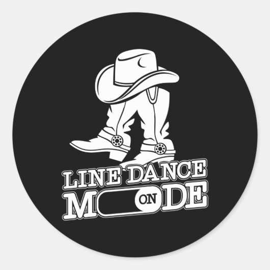 Line Dancing Docent Lijn Dance Mode Aan Ronde Sticker (Voorkant)