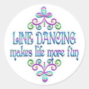 Line Dancing Fun Ronde Sticker
