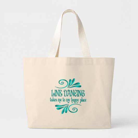 Line Dancing Happy Place Grote Tote Bag (Voorkant)