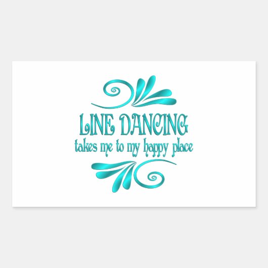 Line Dancing Happy Place Rechthoekige Sticker (Voorkant)
