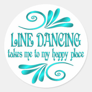 Line Dancing Happy Place Ronde Sticker
