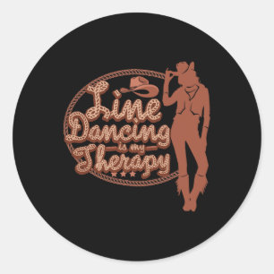Line Dancing is My Therapy Country Music Line Danc Ronde Sticker
