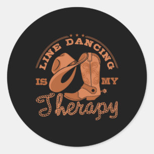 Line Dancing is My Therapy Country Music Line Danc Ronde Sticker