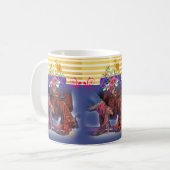 Line Dancing Pays Bande Bleu Jaune Mug (Devant gauche)