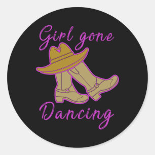 Line Dancing Women Cowgirl Yeehaw Line Dance Ronde Sticker
