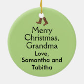 Line Dansende Gift Keep Calm Dancer Cowboy Boots Keramisch Ornament (Achterkant)